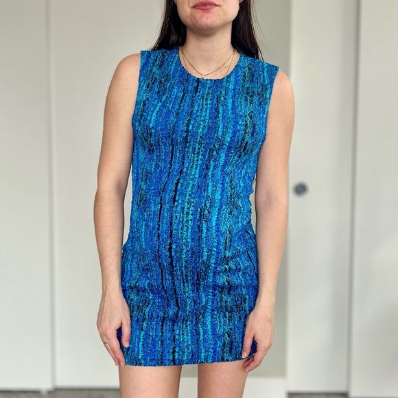 Zara 60s Mod Mermaidcore Seersucker Mini Dress – Sabrina Carpenter Coquette - Picture 1 of 14